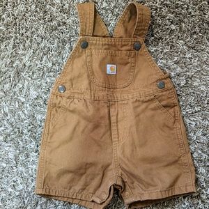 18 month Brown Carhartt Short Overalls perfect condition